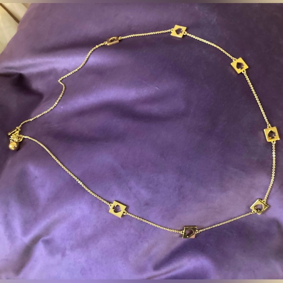 Classic Kate Spade Square Spades long Necklace - Picture 2 of 3